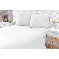 Imagem de Jogo De Lençol Casal Linha Charme Cama Box 4 Peças Branco