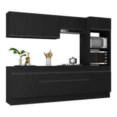 Imagem de Armário De Cozinha Completa 5 Peças Com Rodapé Mp2180 Made Multimóveis Preto Preto