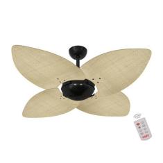 Imagem de Ventilador De Teto Kovalski Nero Office 4 Pás Palmae Natural 220V Com