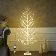 Imagem de Árvore de Natal Hairui iluminada branca de 4 pés com 450 luzes LED