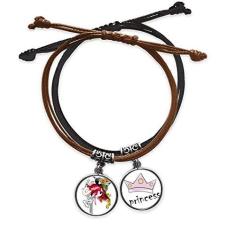 Imagem de DIYthinker Pulseira de couro com estampa de ondas japonesas com corrente de mão