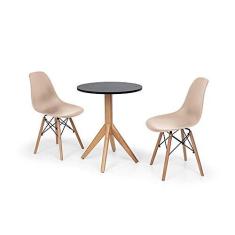 Imagem de Conjunto Mesa de Jantar Maitê 60cm  com 2 Cadeiras Charles Eames - Nude
