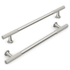 Imagem de KNOKLOCK Pacote com 10 puxadores de armário de cozinha de 192 mm (7,5 pol.) Puxadores de armário de cozinha de níquel acetinado escovado Puxadores de gaveta para armário e guarda-roupa