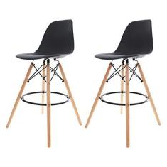 Imagem de Kit 2 Banquetas Alta Charles Eames Eiffel Preta
