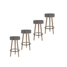 Imagem de Kit 4 Banquetas Altas Estofadas Roma 70Cm Cardan - Adz