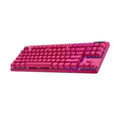 Imagem de Teclado Gamer Sem Fio Logitech G PRO X com design TKL, Layout US, RGB LIGHTSYNC, Tecnologia LIGHTSPEED e Switch Exclusivo GX Brown Tactile - Rosa Magenta