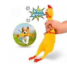 Imagem de Frango Galinha Pet Com Apito Sonoro Mordedor De Borracha - 123Ultil