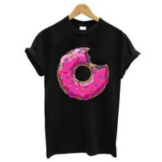 Imagem de Blusa baby look camiseta  algodao donuts simpsons