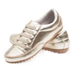 Imagem de Mocatênis Tênis Feminino Casual Confort Metalizado Dourado-Feminino