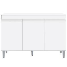 Imagem de Balcão Gabinete De Pia Sem Tampo 120Cm 3 Portas Manu Branco