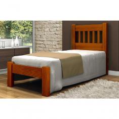 Imagem de Cama de Solteiro Lisboa de Madeira Maciça Angelim Pedra Tauari Mel
