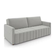 Imagem de Sofá-Cama Decorativo Retrátil Thanos 2 Lugares 220cm Veludo Cinza G45 - Gran Belo