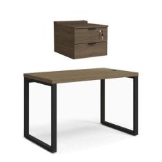 Imagem de Mesa Com Gaveteiro Escritório Home Office 1,2M 2 Gavetas Kappesberg