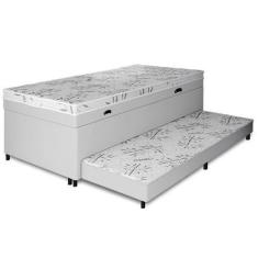 Imagem de Cama Box Baú Solteiro 4 Em 1 Bibox Conjugado Espuma D33 Auxiliar Bicam