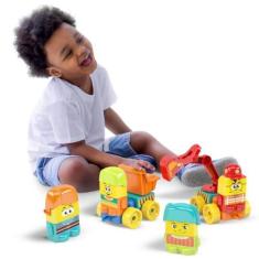 Imagem de Blocos de Montar Infantil 27 Peças Blocolândia Dismat - Estimula Criatividade e Habilidades Motoras