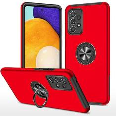 Imagem de SORAKA Capa para Samsung Galaxy A52 com suporte de anel invisível e placa de metal para montagem magnética em carro Capa rígida para PC Capa Samsung Galaxy A52s 5G Capa