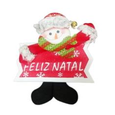 Imagem de Boneco natalino placa feliz natal - bazar do saara, BONECO DE NEVE RET
