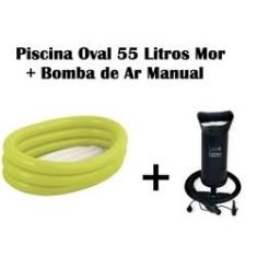 Imagem de Kit Banheira Inflável Oval 55 Litros + Bomba de Ar Manual