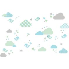 Imagem de Adesivo de Parede Nuvens e Pássaros em 