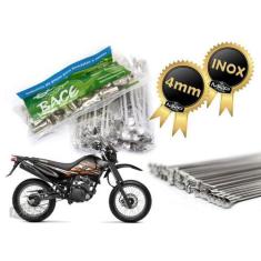 Jogo de Raios Aço Inox Polido 4mm Bace Dianteiro Xtz 125 X Motard