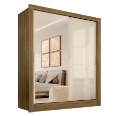 Imagem de Guarda Roupa Solteiro Paloma 2 Pts c/ Espelho Boreal/off Premium- Ma