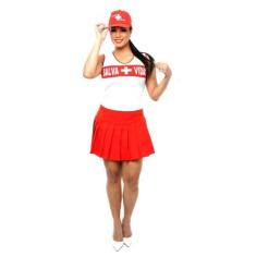Imagem de Fantasia Bombeira Salva Vidas Com Saia Adulto Feminino - Jade Fashion,