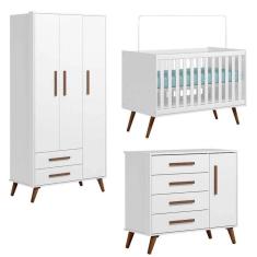 Imagem de Quarto de Bebê Completo Qencanto Retrô Qmovi Branco