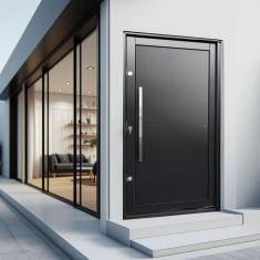 Imagem de Porta Pivotante Lambril com Puxador Lado Direito Elite 216x150cm Preto