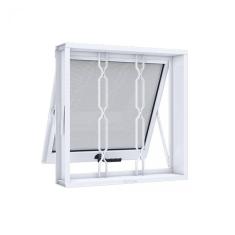 Imagem de Janela de Aço Maxim-Ar 60x60cm 1 Folha com Grade Mosaico Riobras Branco