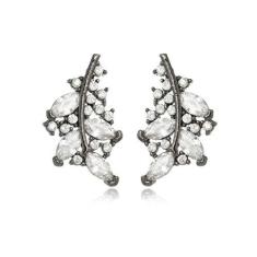 Imagem de Brinco Folhas em Zirconias - Ouro Negro