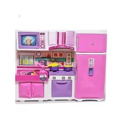 Imagem de Cozinha Infantil Completa Fogão Geladeira Microondas 82cm - Lua De Cri