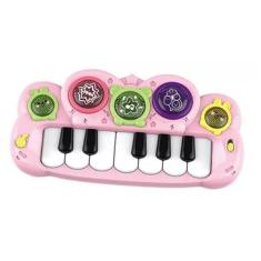 Imagem de Brinquedo Teclado Infantil 12 Teclas Interativa Com Som e Luz Rosa