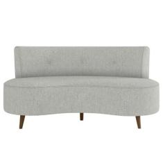 Imagem de Sofá Living 2 Lugares 135cm Pés Palito Estrutura em Madeira Aang Linho Cinza G33 - Gran Belo