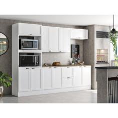 Imagem de Cozinha Completo 11 Portas 2 Gavetas 2 Nichos para Forno Unna Poliman Móveis Branco