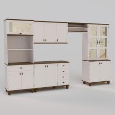 Imagem de Cozinha Compacta Retrô 5 Peças Off White-nogueira