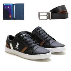 Imagem de Tênis Sapatênis Masculino De Amarrar Com Carteira E Cinto 08-Masculino