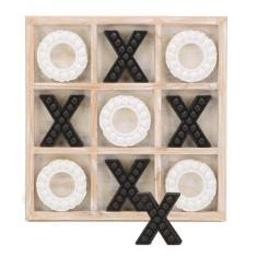 Imagem de Decoração de mesa de café Tic Tac Toe Game NIKKY HOME Rustic