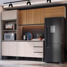 Imagem de Cozinha Completa Jequitibá 9 Portas 3 Gavetas Fumê/Montana - Quiditá Móveis