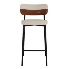 Imagem de Banqueta Alloa Fixa com 4 Pés 50 X 44,7 X 163,5cm com 1 Unidade Areia/Whisky/Preto Epoxi