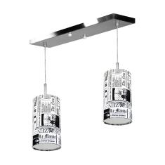 Imagem de Lustre Pendente Cilindrico Duplo Base Retangular Jornal