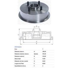 Imagem de Tambor do Freio Traseiro com Cubo Ford Ka 1995 em Diante Fiesta 1996 a 2002 Hipper Freios