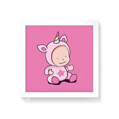 Imagem de Arte Maníacos Quadro Decorativo Babycórnio Feliz 2 - 30x30cm (Moldura em laca )