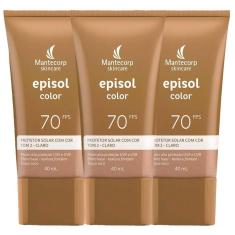 Imagem de Mantecorp Skincare Episol Kit com 3 Unidades – Protetor Solar com Cor FPS70 – Clara 40ml Kit-Unissex