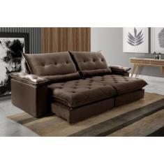 Imagem de Sofá Retrátil E Reclinável 3 Lugares Diamante Marrom - Vivarodecor