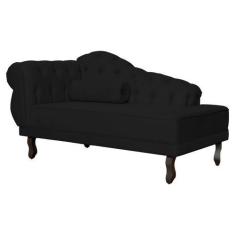 Imagem de Recamier Divã Namoradeira Larissa Lado Direito Belo Tok - Suede Preto