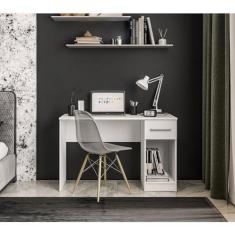Imagem de Mesa Escrivaninha com 1 Gaveta e Espaço para Cpu 2319 Branco