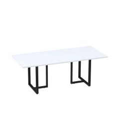 Imagem de Mesa de Reunião Retangular 200x90cm Mr2000p25tub Branco/Preto