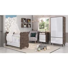 Imagem de Quarto de Bebe Completo 3 Peças 1 Cômoda 1 Roupeiro 1 Berço Pipoca Móveis Percasa