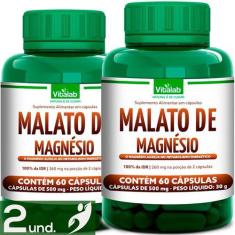 Imagem de Kit 2 Malato De Magnésio Vitalab 500Mg 60 Cápsulas