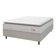 Imagem de Cama Box Colchão Casal Molas Ensacadas City Pillow Top 138x61cm Branco/bege Hellen Branco/bg